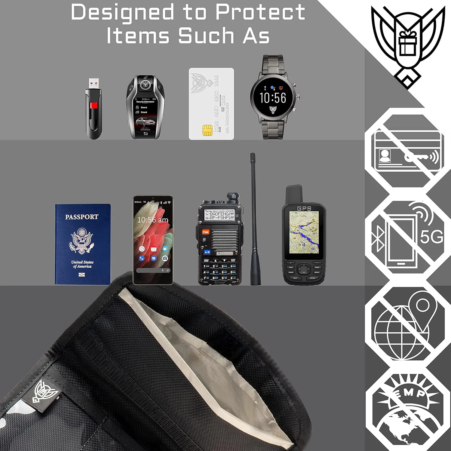 ~ AQUA RT Large Water-Proof Faraday Backpack/Small LITE Faraday Bag Combo ~ Tracking/Hacking Defense ~ Red
