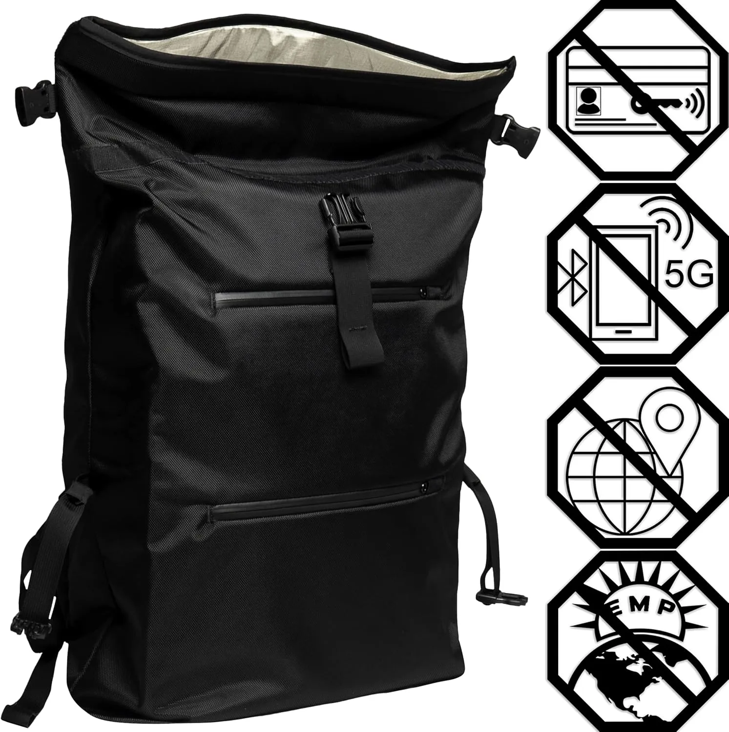 ~ AQUA RT Large Water-Proof Faraday Backpack/Small LITE Faraday Bag Combo ~ Tracking/Hacking Defense ~ Red