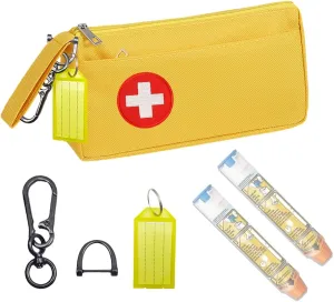 1 Pcs EpiPen Carry Case,Epi Pen Case with Medical Alert Tag,Travel Medication Organizer Bag- Convenient Travel Case for Allergy and Diabetes(Bright Yellow)