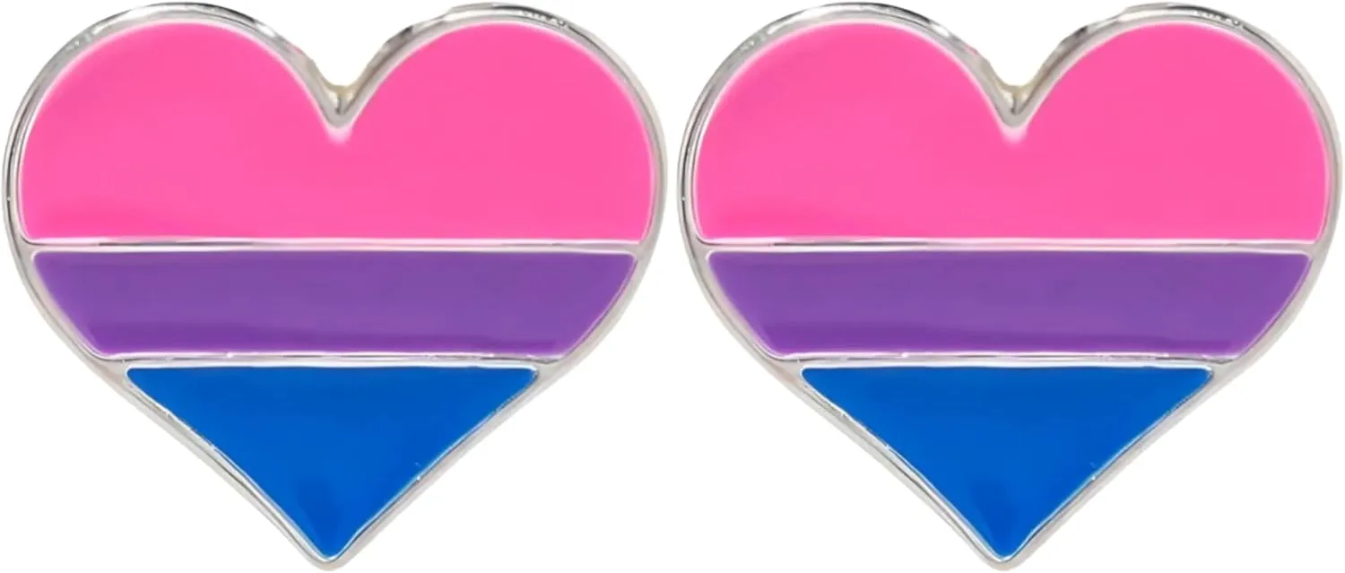 1/2/5/10/25/50pcs Bisexual Pride Flag Pin, Heart Pin - Bi-Pride Lapel Pins for PRIDE Month Parades & Other LGBTQ Pride Events