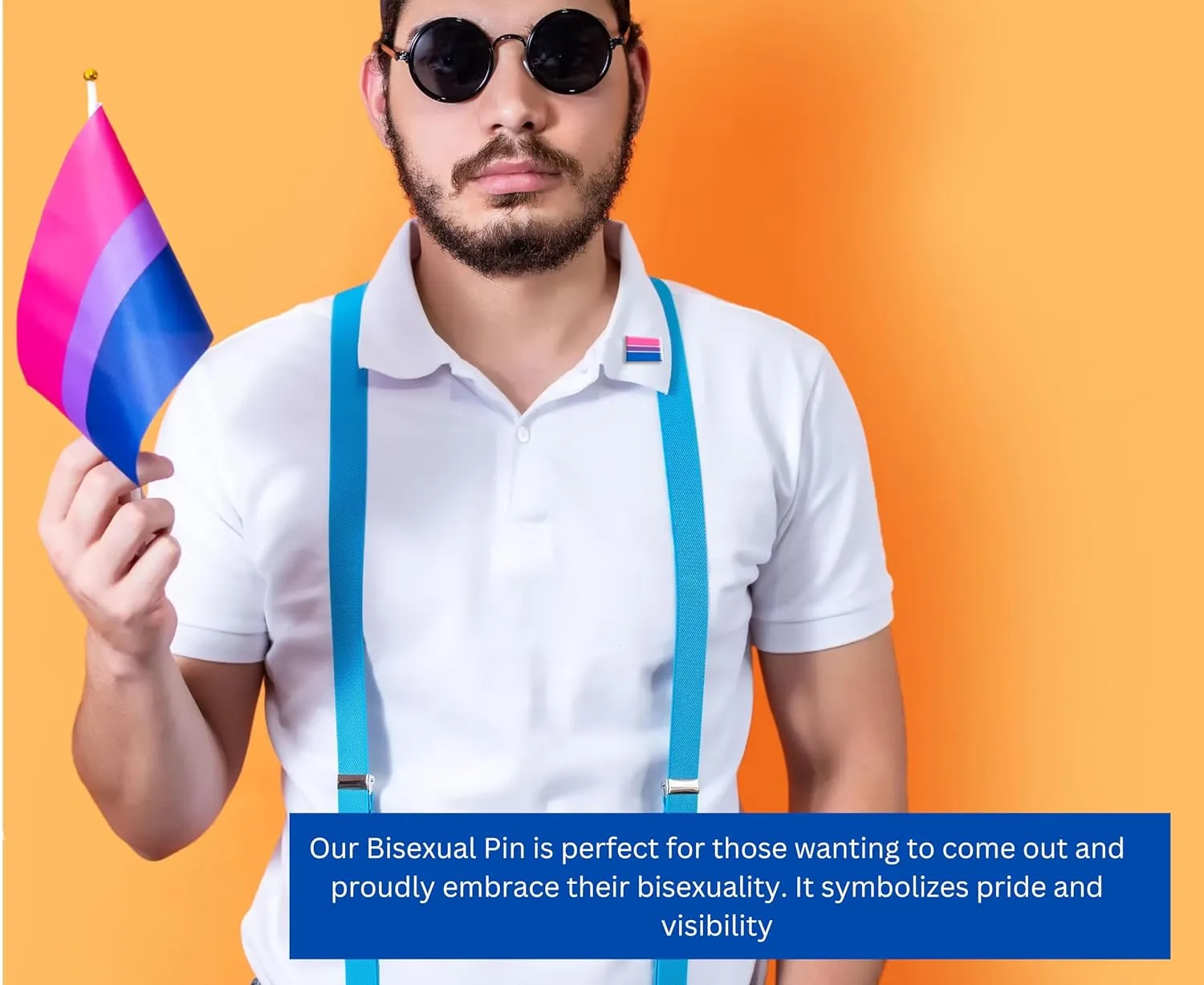 1/2/5/10/25/50pcs Bisexual Pride Flag Pin, Heart Pin - Bi-Pride Lapel Pins for PRIDE Month Parades & Other LGBTQ Pride Events