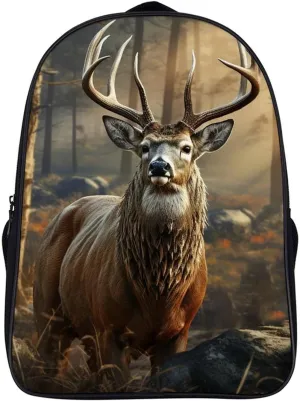 16 Inch Backpack Deer Hunting Season Laptop Backpack Lightweight Full Print Travel Bag Casual Daypack for Women Men