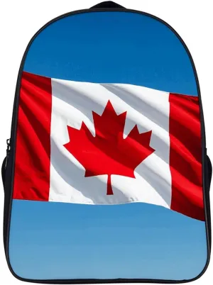 16 Inch Backpack Retro Canada Flag Laptop Backpack Lightweight Full Print Travel Bag Casual Daypack for Women Men