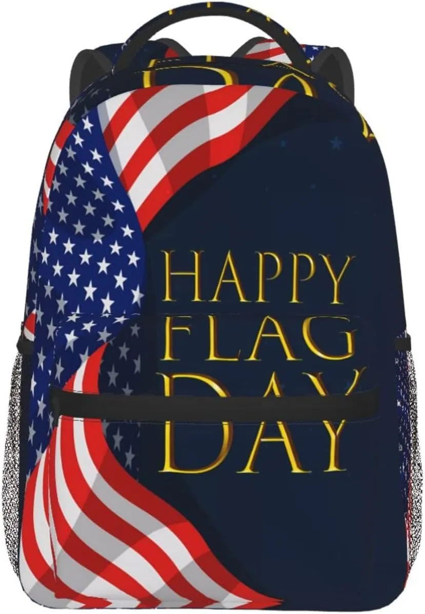 1766 American Independence Day American Flag Casual Backpacks Sport Backpack Travel Rucksack Canvas Daypack Workout Bags with Pockets for Gym Working Hiking