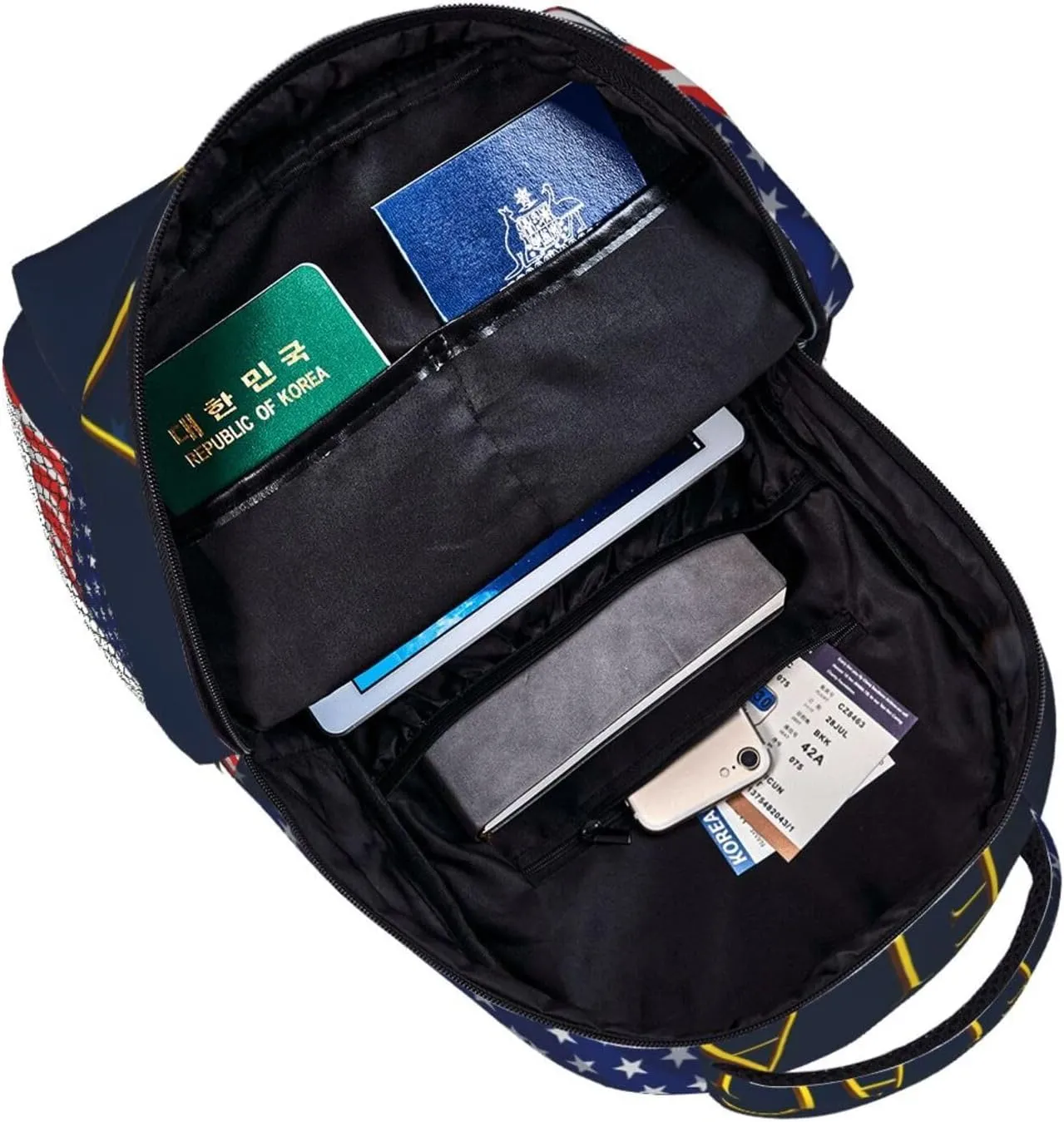 1766 American Independence Day American Flag Casual Backpacks Sport Backpack Travel Rucksack Canvas Daypack Workout Bags with Pockets for Gym Working Hiking