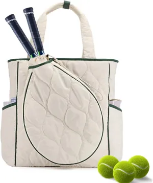 2-in-1 Tennis Tote Bag & Tennis Racket Backpack – Extra-Large Quilted Pickleball Racquet Bags, Water-Resistant & Lightweight for Men & Women