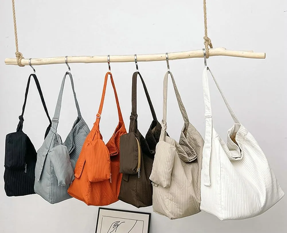 2 PCS Nylon Hobo Crossbody Bags Women 2025 Shoulder Purse Satchel Adjustable Strap Casual Work Travel Tote Handbags