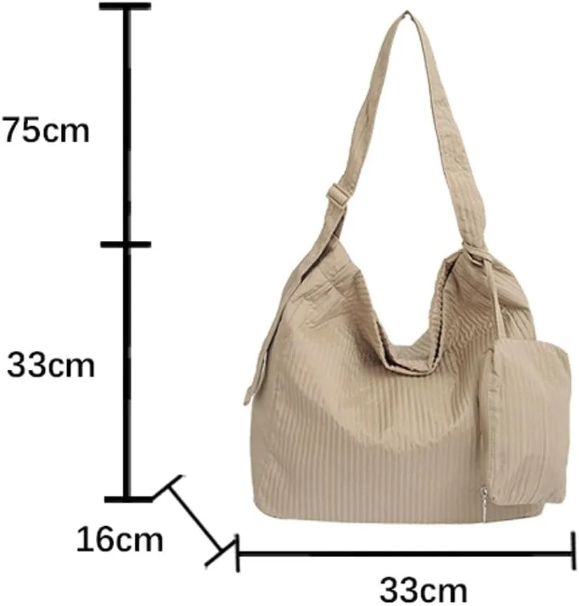 2 PCS Nylon Hobo Crossbody Bags Women 2025 Shoulder Purse Satchel Adjustable Strap Casual Work Travel Tote Handbags