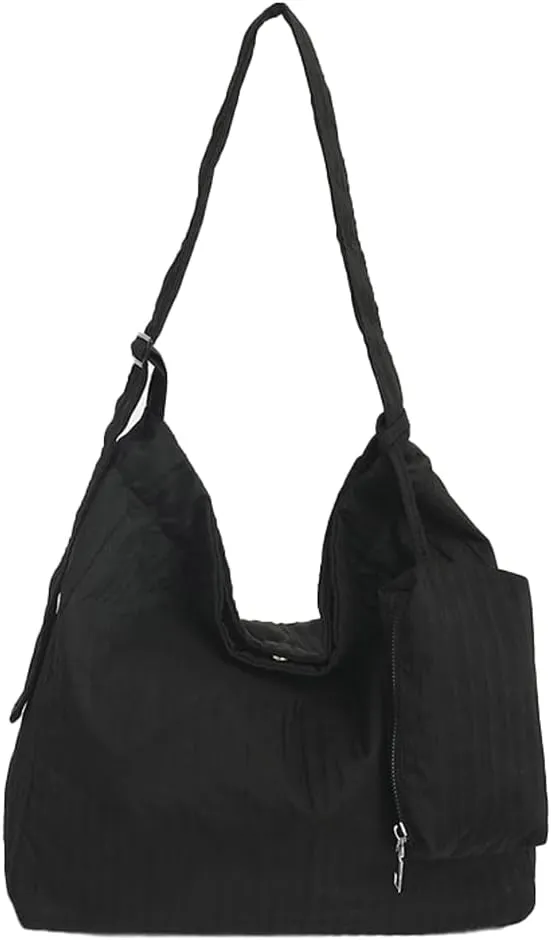 2 PCS Nylon Hobo Crossbody Bags Women 2025 Shoulder Purse Satchel Adjustable Strap Casual Work Travel Tote Handbags
