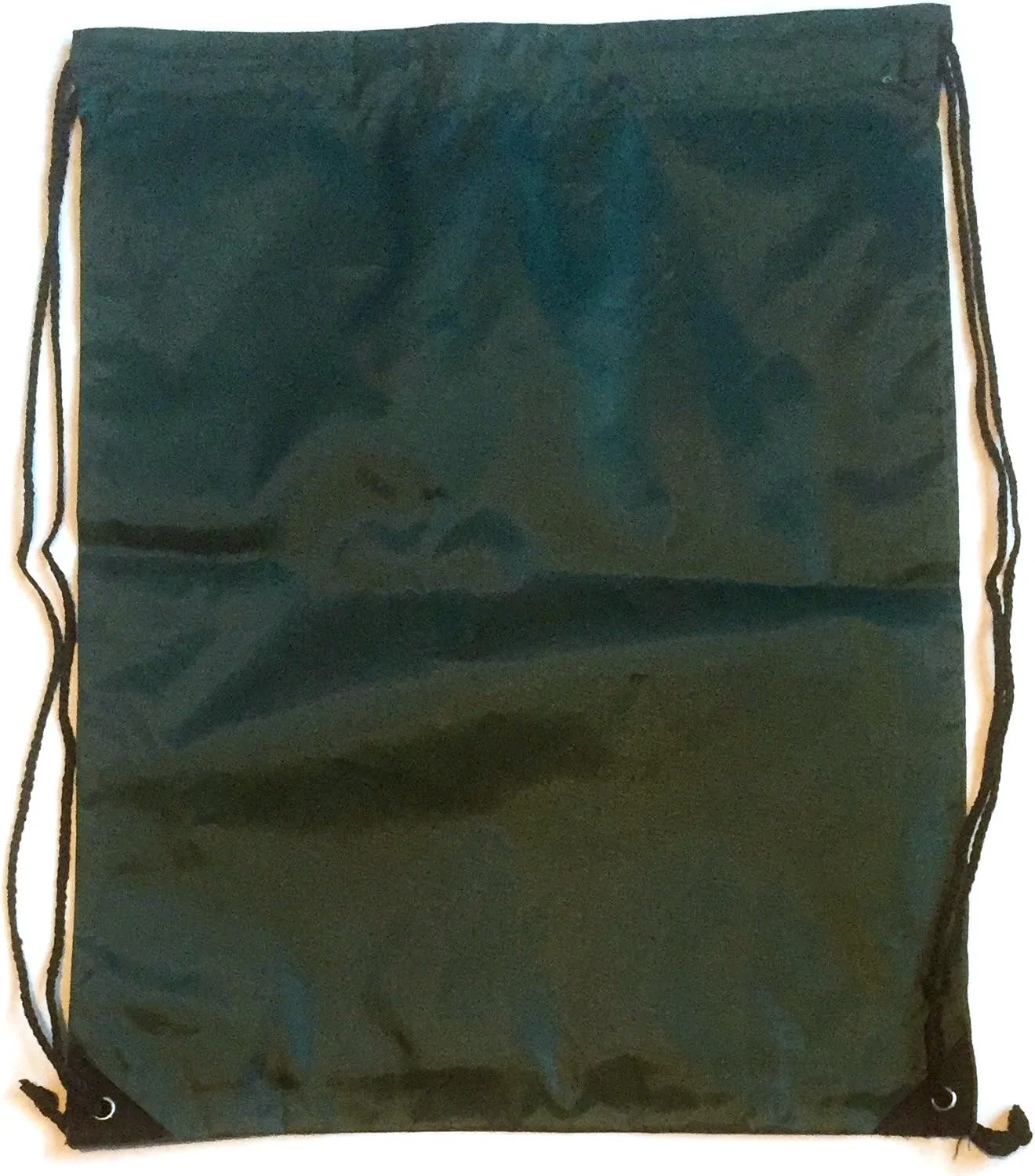 3 Pack HUNTER GREEN Nylon Drawstring Backpacks Sackpack Tote Cinch Gym Bag - Select from a Variety of Colors! (Regular, Hunter Green)