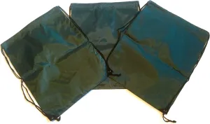 3 Pack HUNTER GREEN Nylon Drawstring Backpacks Sackpack Tote Cinch Gym Bag - Select from a Variety of Colors! (Regular, Hunter Green)