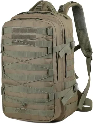 35L tactical assault backpack, military backpacks,heavy duty zipper，outdoor canvas Knapsack,climbing/camping/hiking backpack,water resistant,Rucksack (Army green)