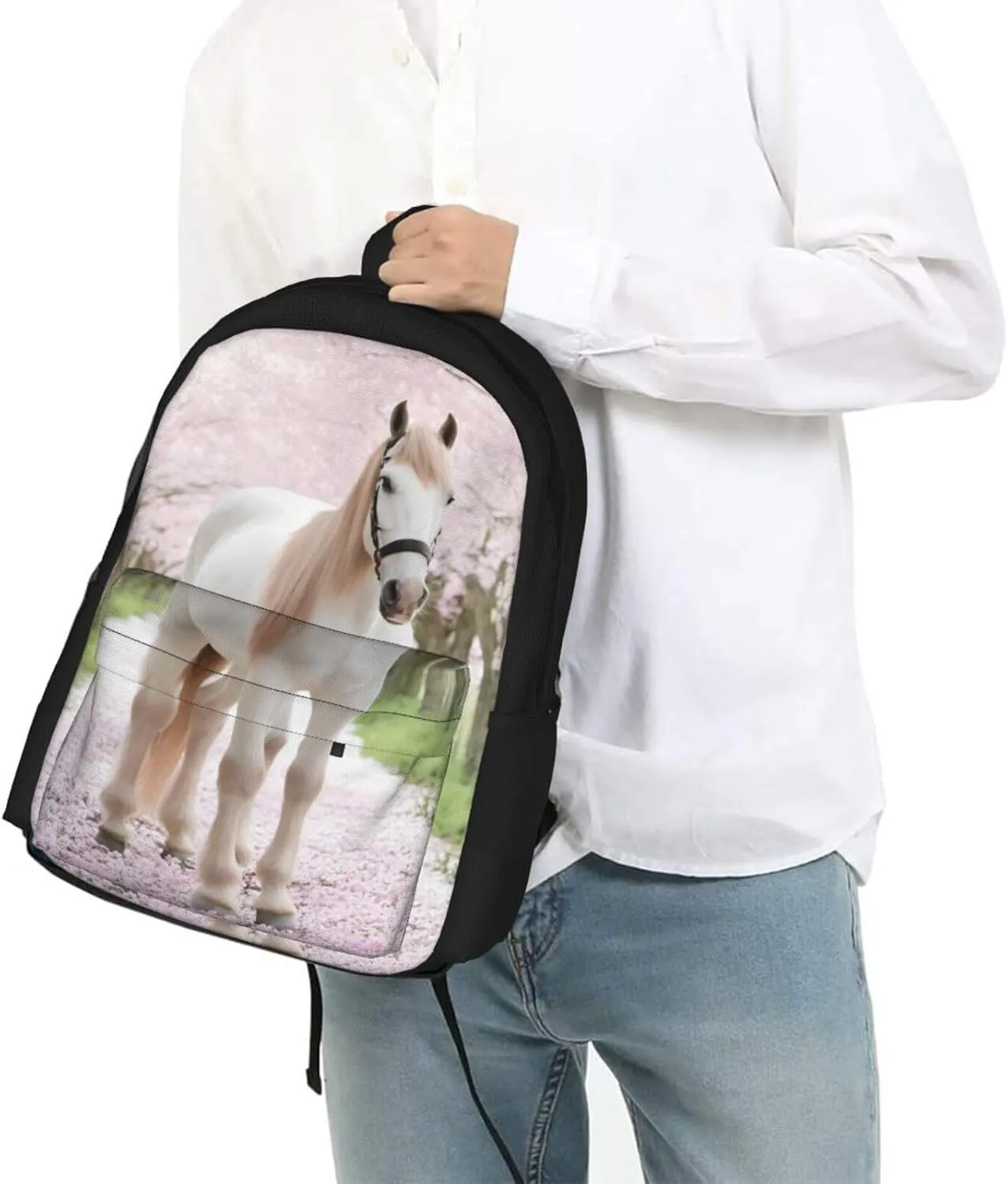 3d Animal Cherry Cute Horse Girls Backpacks kids Bookbag Daypack 17" Shoulder Bag
