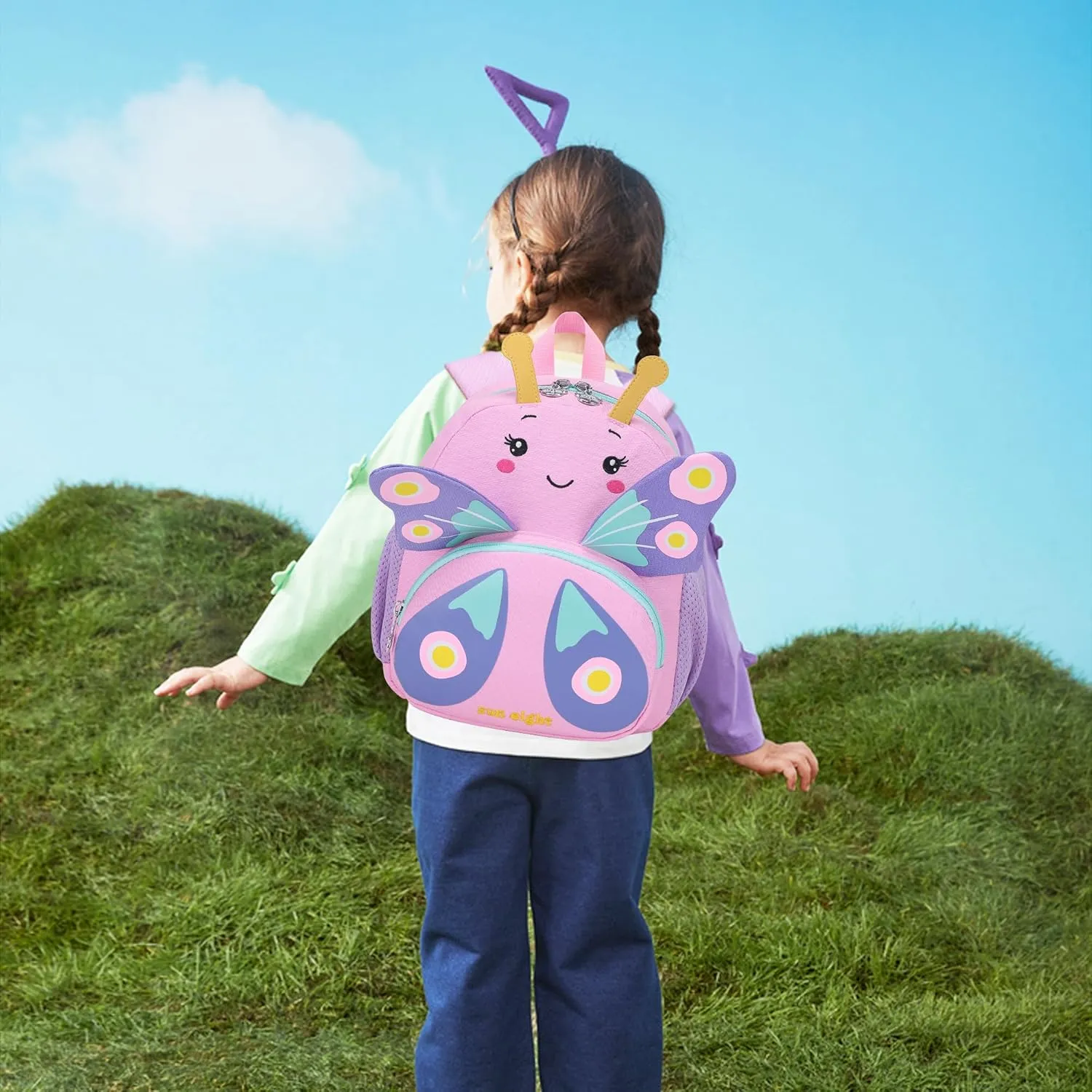 3D Butterfly Toddler Backpack - Cute Animal Cartoon Mini Travel Bag for Girls 1-5 Years,Waterproof Kids Preschool Backpack with Personalized Design (Butterfly Style)