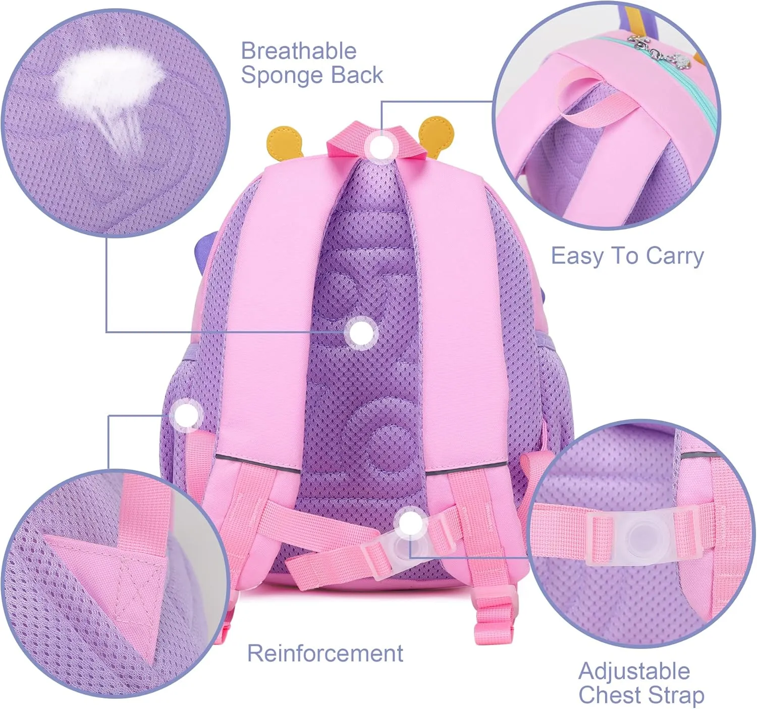 3D Butterfly Toddler Backpack - Cute Animal Cartoon Mini Travel Bag for Girls 1-5 Years,Waterproof Kids Preschool Backpack with Personalized Design (Butterfly Style)