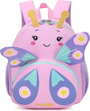 3D Butterfly Toddler Backpack - Cute Animal Cartoon Mini Travel Bag for Girls 1-5 Years,Waterproof Kids Preschool Backpack with Personalized Design (Butterfly Style)