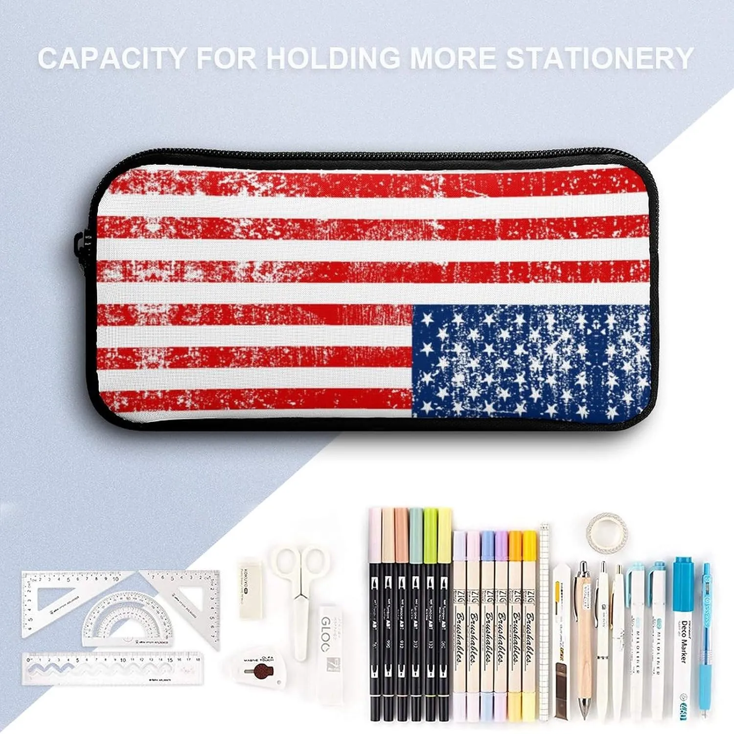 3PCS American Flag Backpack Set, Lightweight Durable Daypack Cute Laptop Bag with Lunch Bags, Stylish Shoulders Backpack with Multiple Pockets(Classic American Flag)