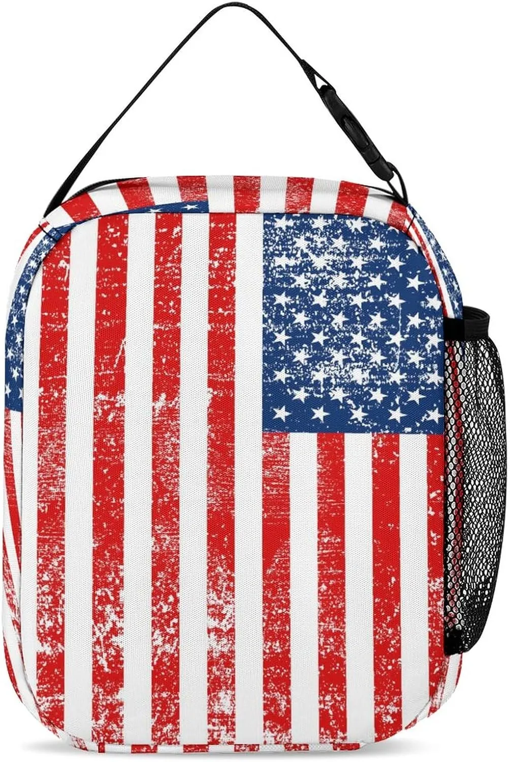 3PCS American Flag Backpack Set, Lightweight Durable Daypack Cute Laptop Bag with Lunch Bags, Stylish Shoulders Backpack with Multiple Pockets(Classic American Flag)