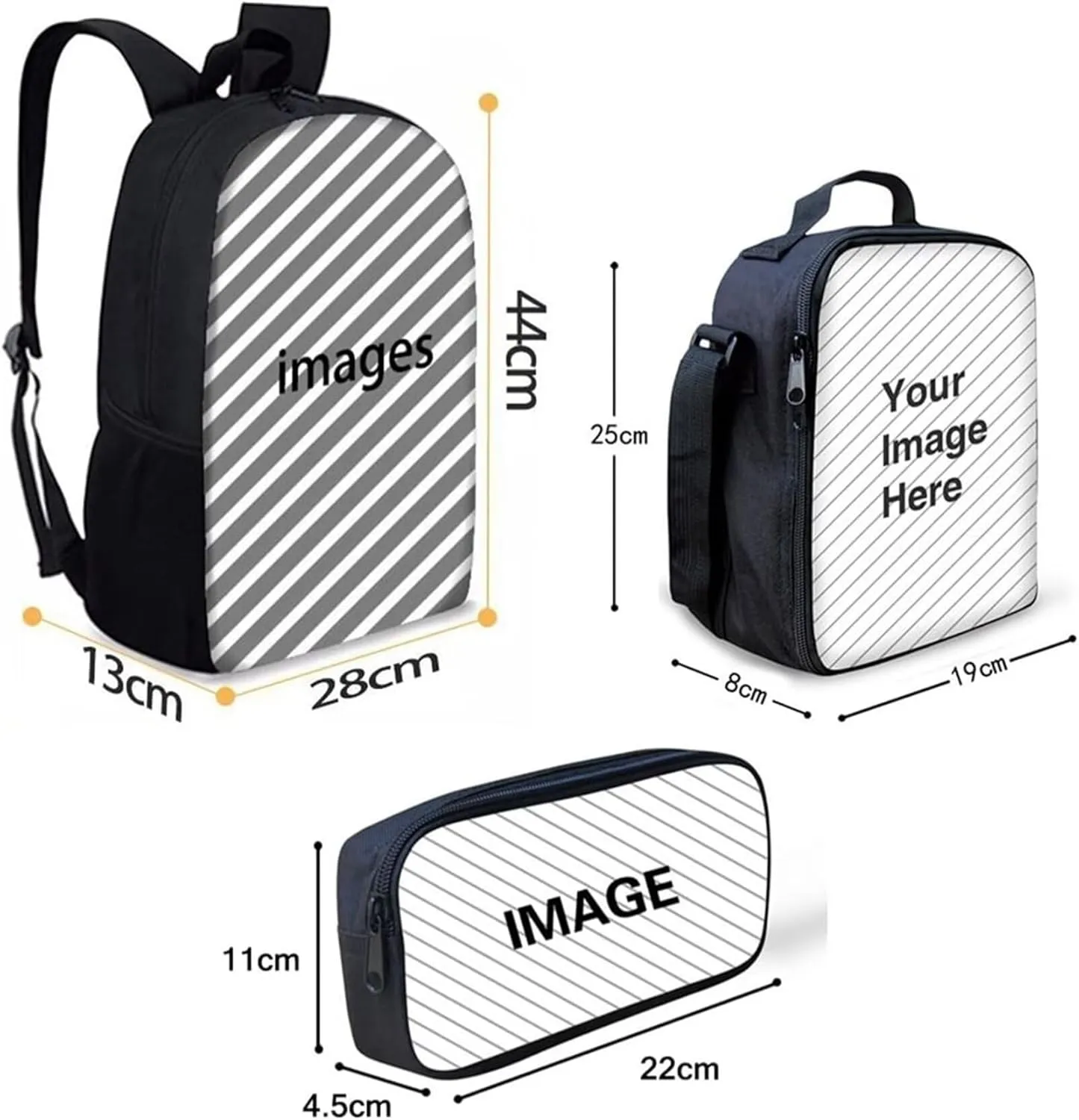 3Pcs/Set Mandala Floral Dragonfly Print Teen Girls Junior School Bag Bookbag for Kids Elementary School Backpack with Lunch Bag Pencil Case
