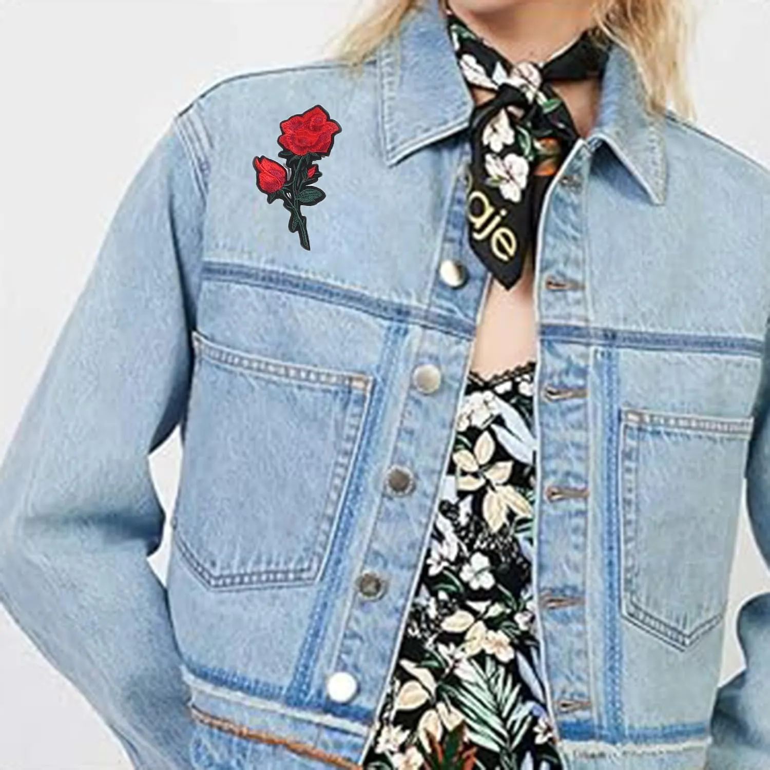 60pcs Random Assorted Flowers Sewing on/Iron on Patches, Embroidered Sew Applique Repair Patches for Jeans, Jackets, Backpacks and Clothes DIY Patches
