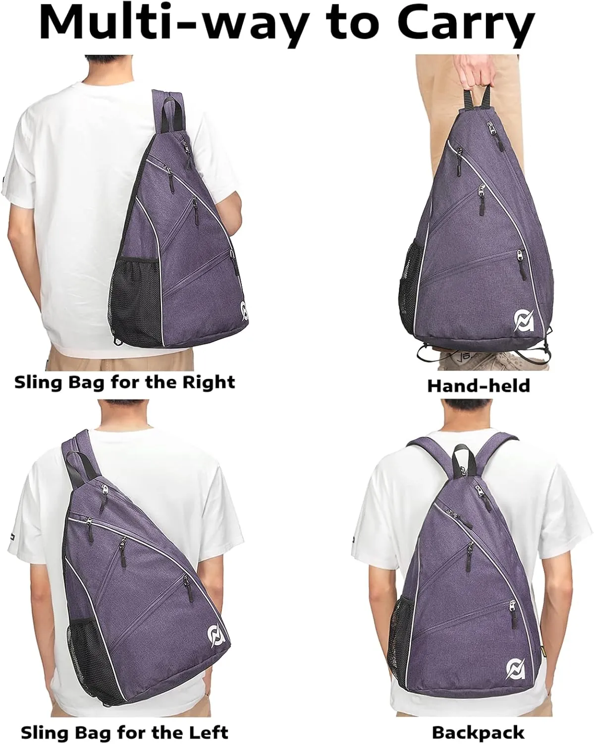 A11N SPORTS Pickleball Bag, Reversible Crossbody Sling Bag/Backpack for Women Men