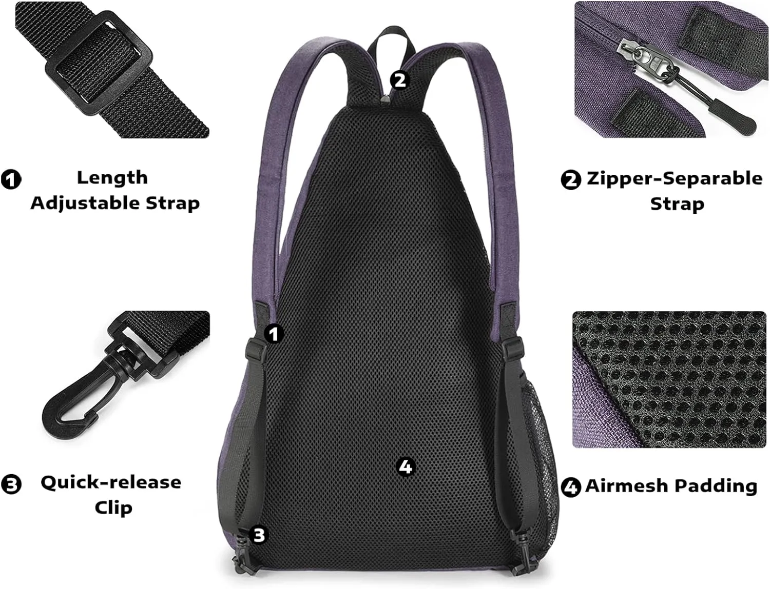A11N SPORTS Pickleball Bag, Reversible Crossbody Sling Bag/Backpack for Women Men