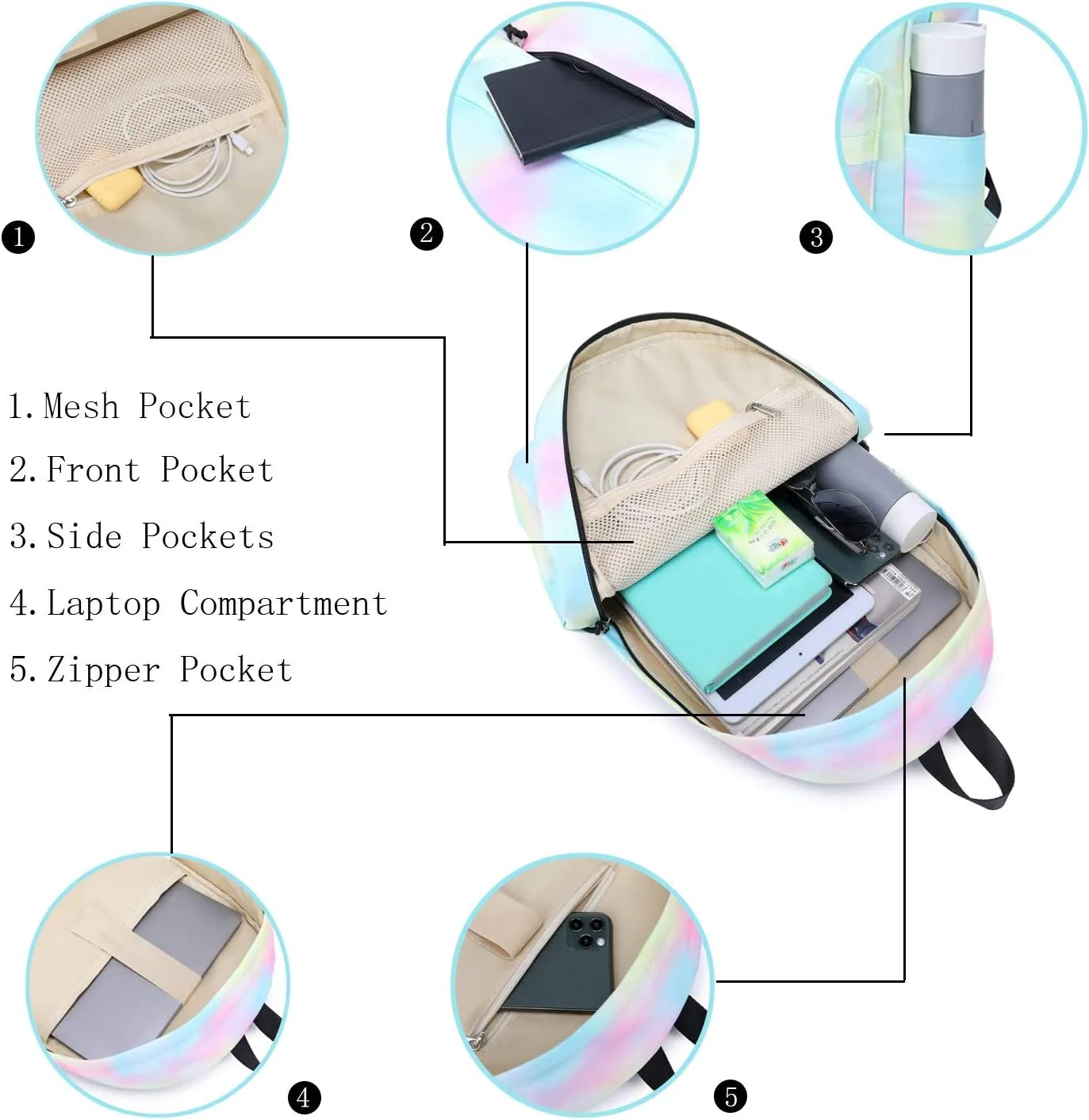 Abshoo Lightweight Water Resistant Backpacks for Teen Girls School Backpack with Lunch Bag