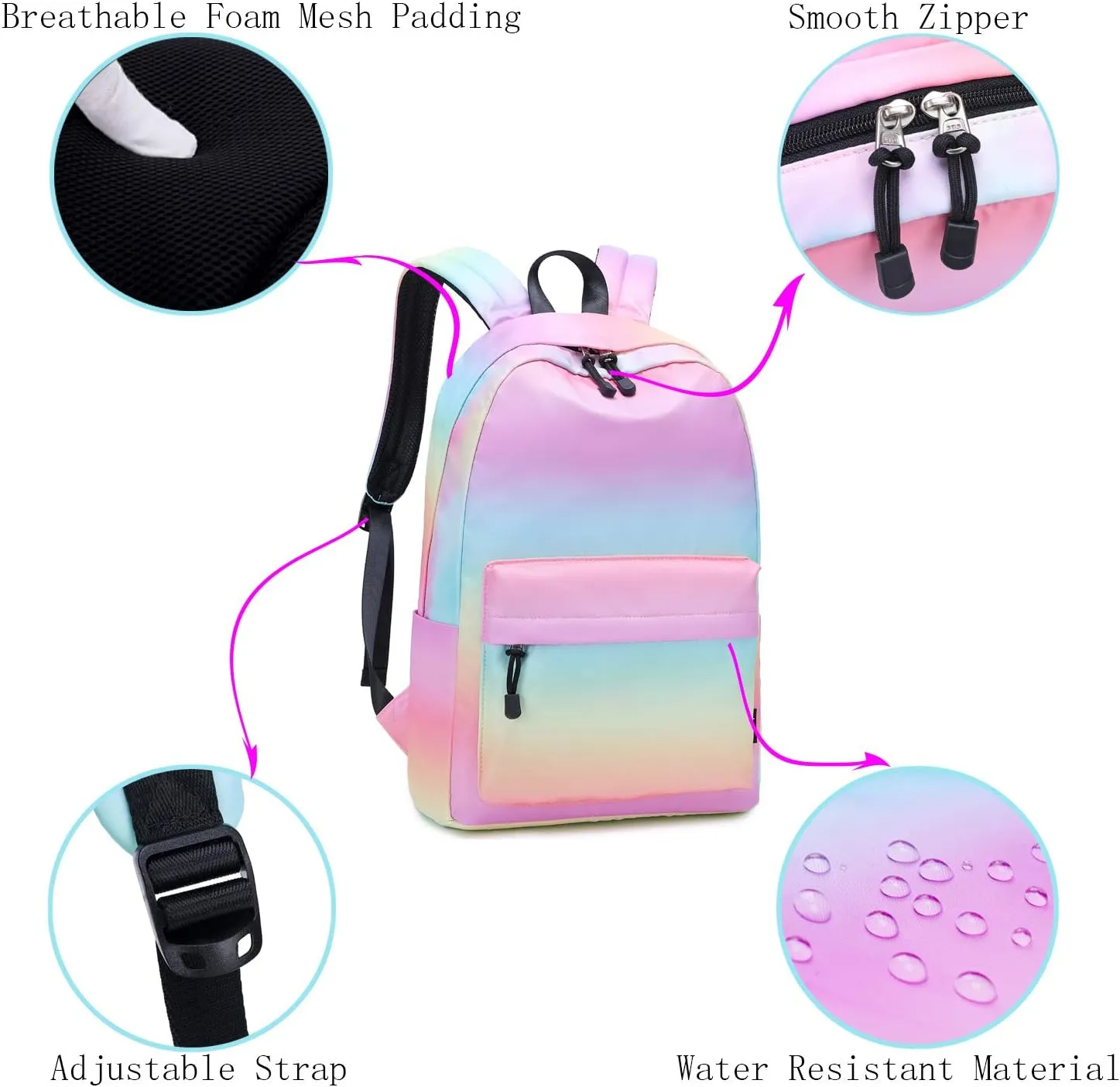 Abshoo Lightweight Water Resistant Backpacks for Teen Girls School Backpack with Lunch Bag