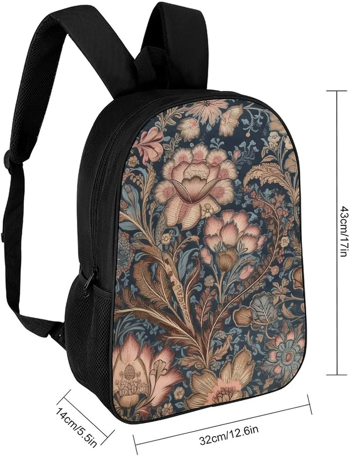 Abstract Floral Pattern Backpack Lightweight Casual Laptop Business Daypack Travel Daypack for Women Men