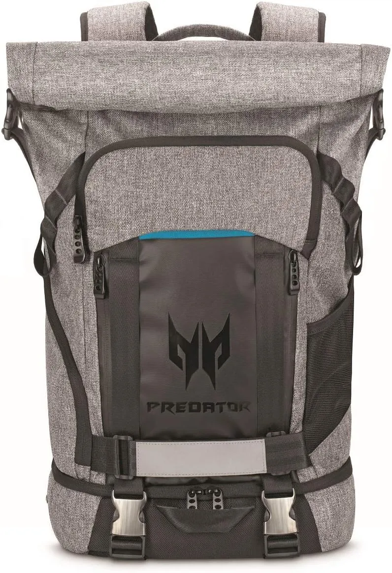 Acer Rolltop Backpack, Grey/Teal, 15.6-inch