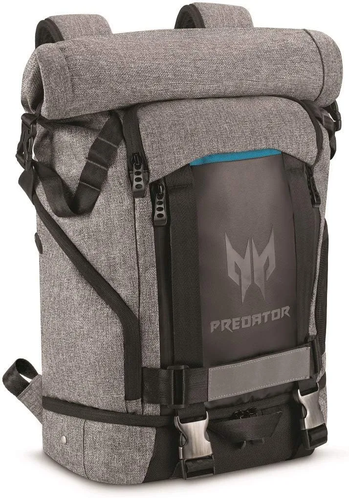 Acer Rolltop Backpack, Grey/Teal, 15.6-inch