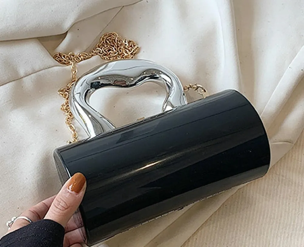 Acrylic Clutch Tote for Women - Silver Crossbody Shoulder Bag, Hobo Satchel, Y2k Style Purse 2025