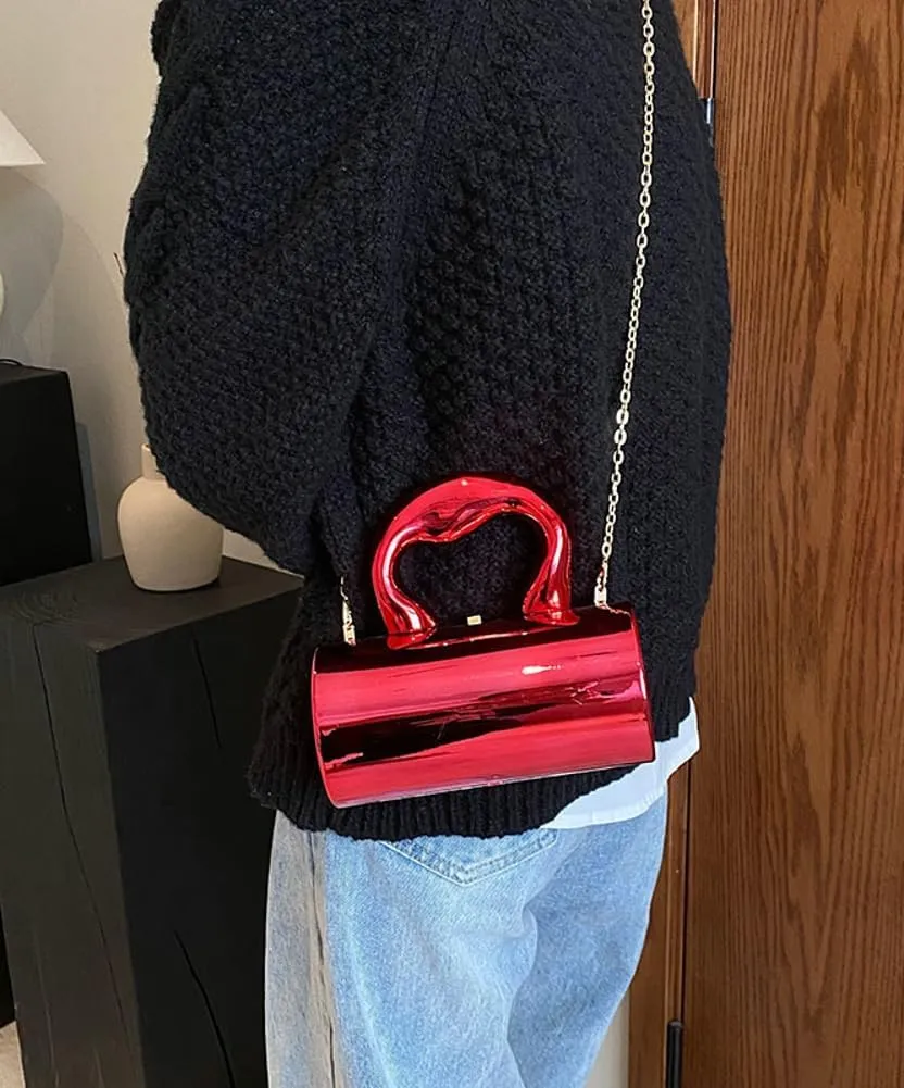 Acrylic Clutch Tote for Women - Silver Crossbody Shoulder Bag, Hobo Satchel, Y2k Style Purse 2025