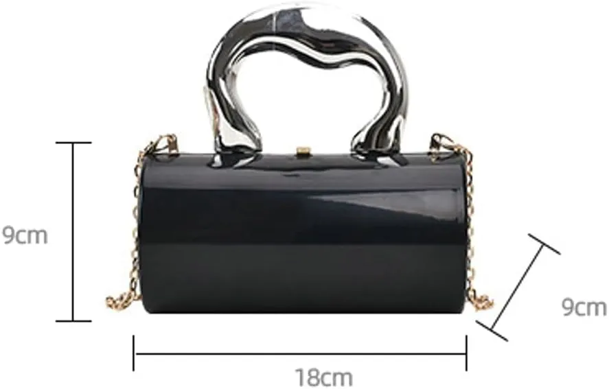 Acrylic Clutch Tote for Women - Silver Crossbody Shoulder Bag, Hobo Satchel, Y2k Style Purse 2025