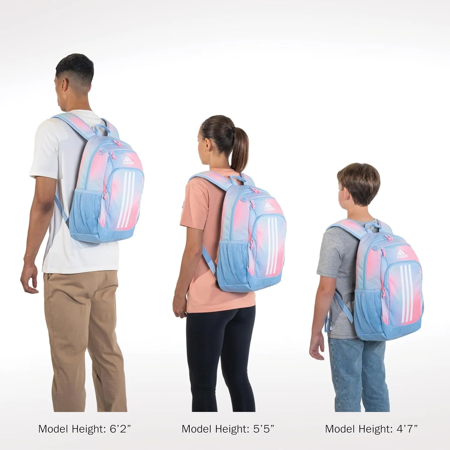 adidas Creator Comfortable and Durable Small Athletic Bag or Laptop Backpack for Women and Men, Dazed Gradient Clear Sky/Clear Sky Blue/Pink Spark, One Size