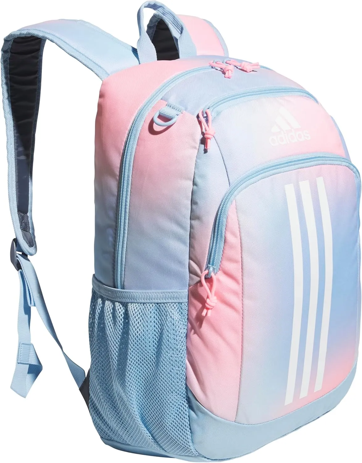 adidas Creator Comfortable and Durable Small Athletic Bag or Laptop Backpack for Women and Men, Dazed Gradient Clear Sky/Clear Sky Blue/Pink Spark, One Size