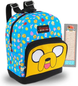 Adventure Time Mini Backpack for Women Set - 10” Canvas Adventure Time Backpack with Front Pocket and Bookmark | Adventure Time Backpack Purse Bundle