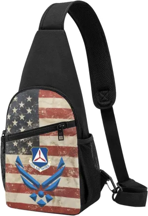 Air Force Civil Air Patrol Sling Bag Crossbody Backpack Shoulder Casual Daypack Bags for Men
