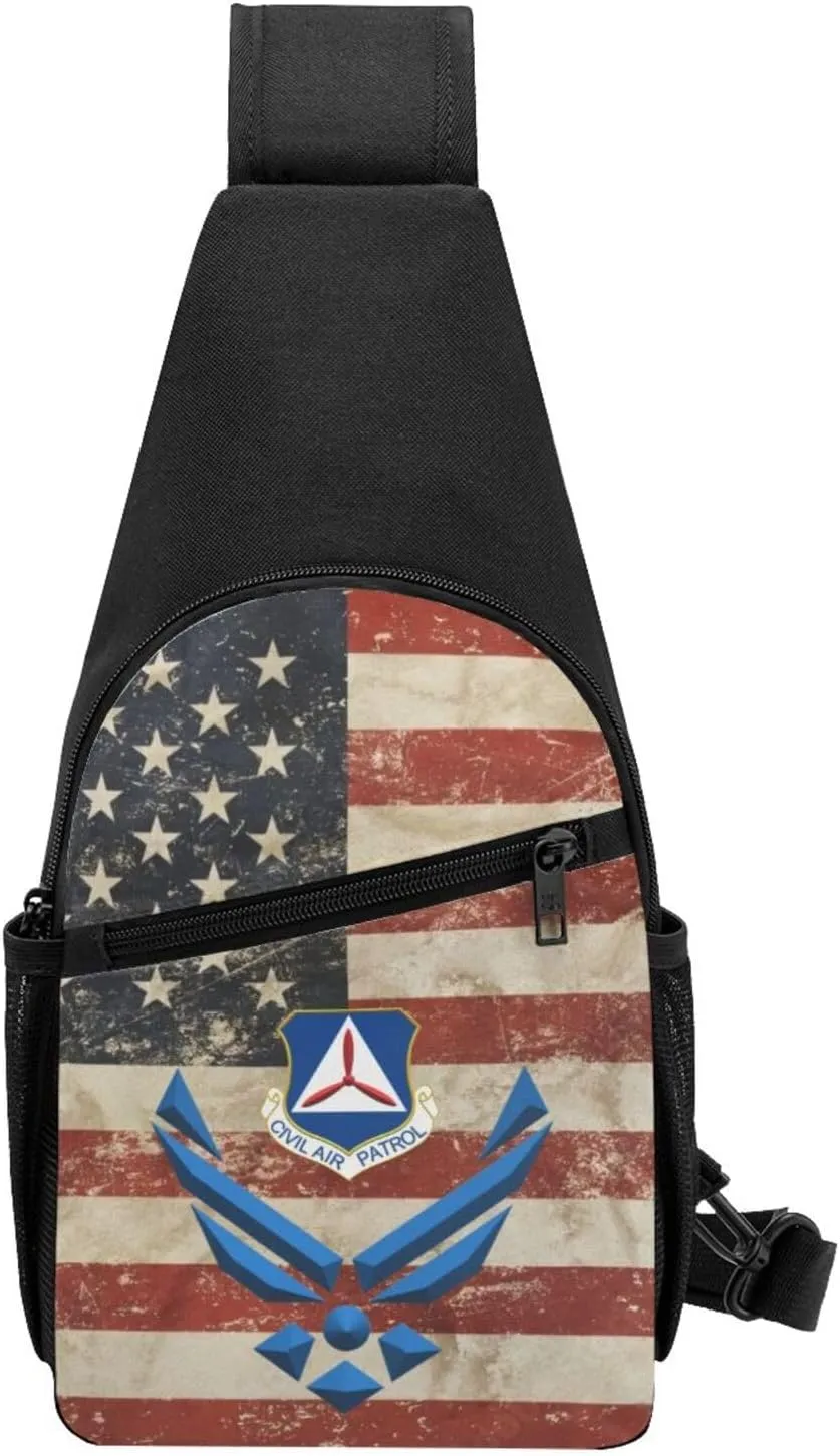 Air Force Civil Air Patrol Sling Bag Crossbody Backpack Shoulder Casual Daypack Bags for Men