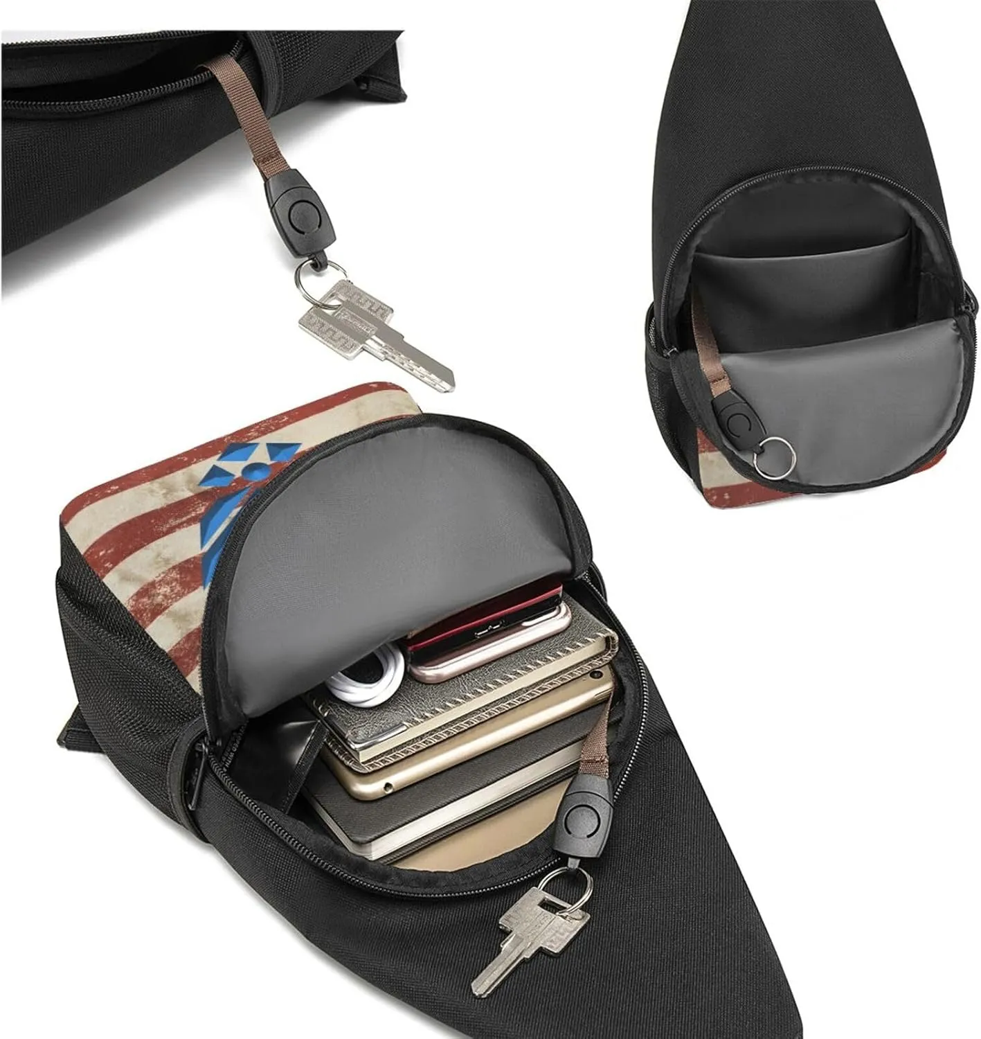 Air Force Civil Air Patrol Sling Bag Crossbody Backpack Shoulder Casual Daypack Bags for Men
