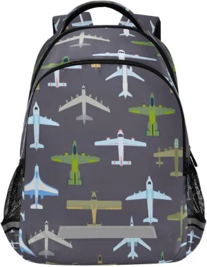 Airplane Backpack for Girls Kids Boys School Bookbags, Student Laptop Backpack Carrying Bag Casual Lightweight Travel Sports Day Packs