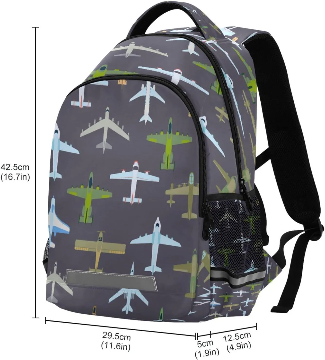 Airplane Backpack for Girls Kids Boys School Bookbags, Student Laptop Backpack Carrying Bag Casual Lightweight Travel Sports Day Packs