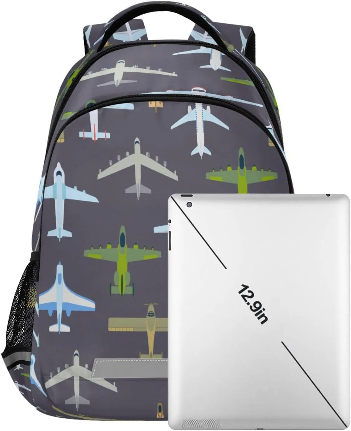 Airplane Backpack for Girls Kids Boys School Bookbags, Student Laptop Backpack Carrying Bag Casual Lightweight Travel Sports Day Packs