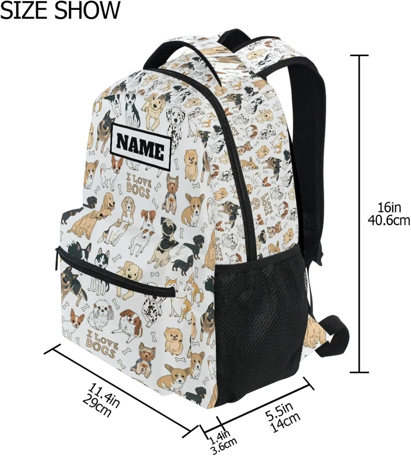 ALAZA Custom Backpack Customized Name Personalized School Bag Laptop iPad Tablet Travel Pack with Multiple Pockets