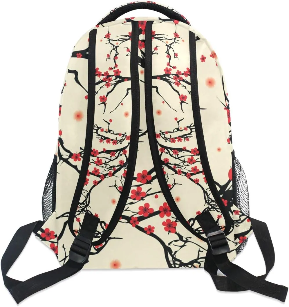 ALAZA Japanese Cherry Blossom Sakura Vintage Large Backpack Personalized Laptop iPad Tablet Travel School Bag with Multiple Pockets