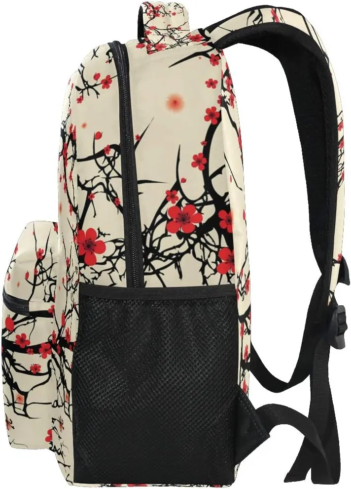 ALAZA Japanese Cherry Blossom Sakura Vintage Large Backpack Personalized Laptop iPad Tablet Travel School Bag with Multiple Pockets