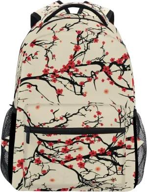 ALAZA Japanese Cherry Blossom Sakura Vintage Large Backpack Personalized Laptop iPad Tablet Travel School Bag with Multiple Pockets