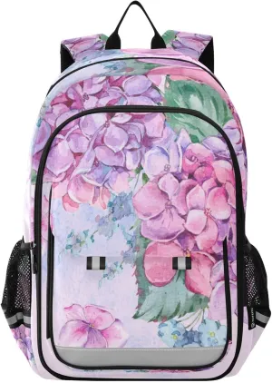 ALAZA Purple Hydrangea Flower Petals Laptop Backpack Purse for Women BookBags 17 inch School Bags Men Boys Girls Travel Casual Daypack