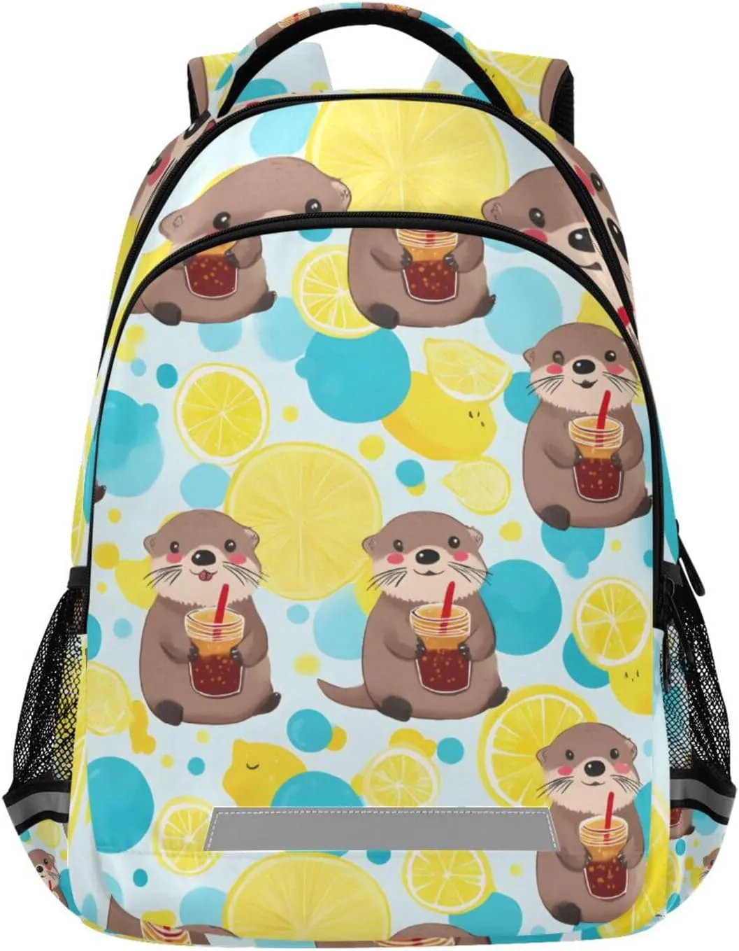 ALAZA Teens School Backpack Otter Cola Pattern Laptop Backpack with Reflective Strap, Travel Backpack Casual Daypack for Elementary Primary middle Bookbag