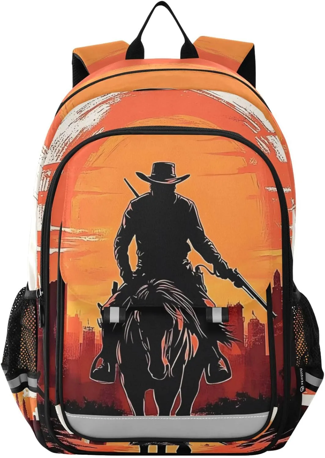 ALAZA Western Cowboy Sunset Desert Laptop Backpack Purse for Women BookBags 17 inch School Bags Men Boys Girls Travel Casual Daypack